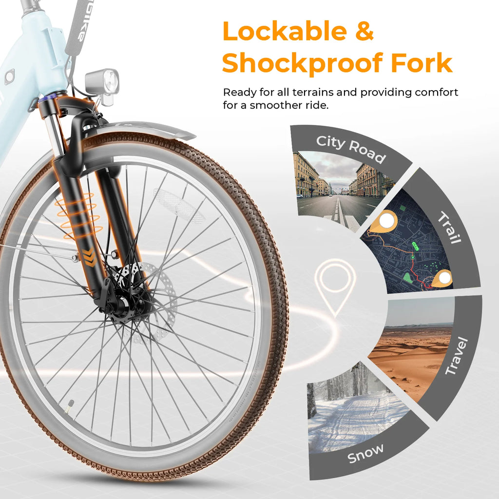 500W Electric City Cruiser Bicycle with 36V 13Ah Removable Battery P88577