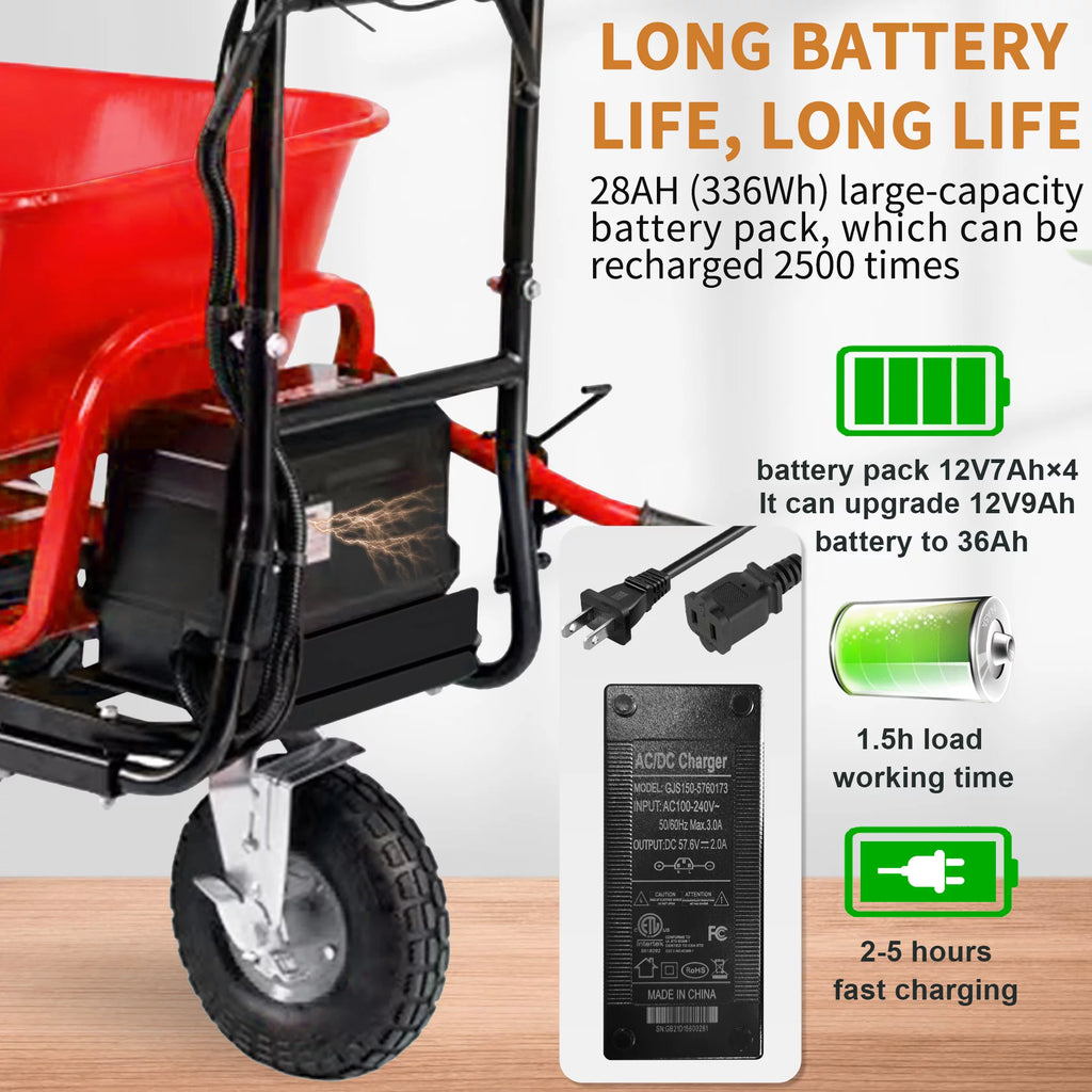 Electric Powered Utility Cart 48V28Ah 500W 500lbs Capacity M414292