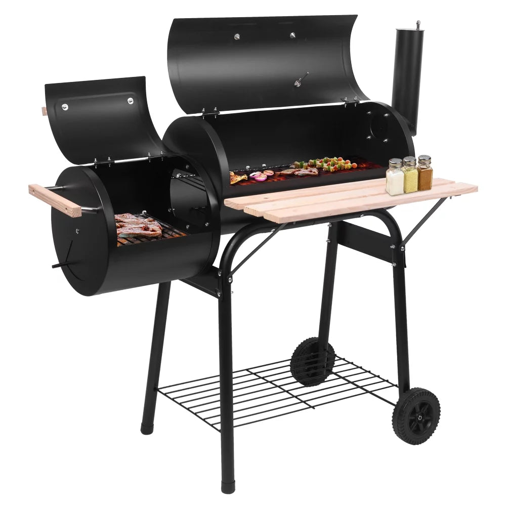 Portable Charcoal Grill and Offset Smoker K889962