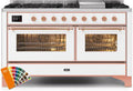 60 Dual Fuel Propane Gas Range with Copper Trim O6635