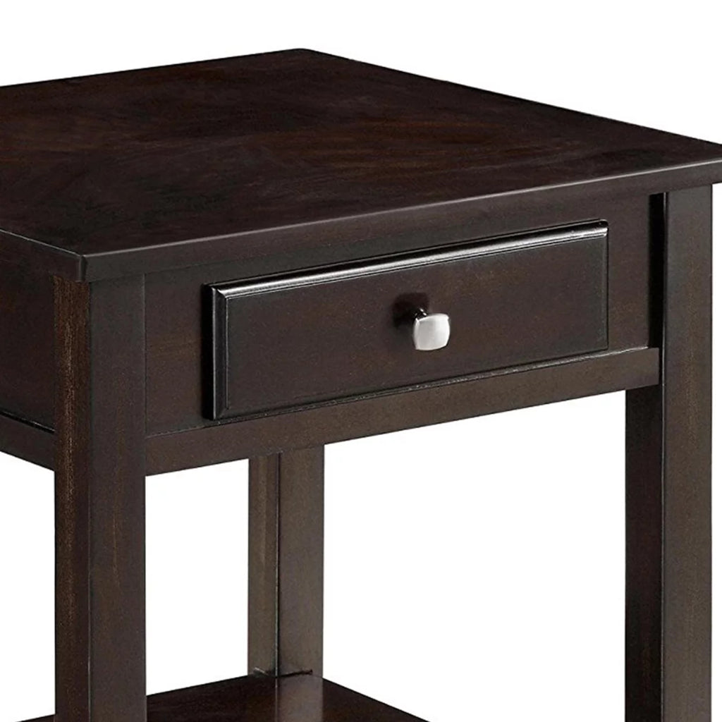Walnut 1-shelf End Table F54374