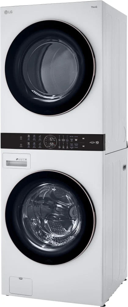 White Front Load Washer & Dryer Stacked Unit N63032