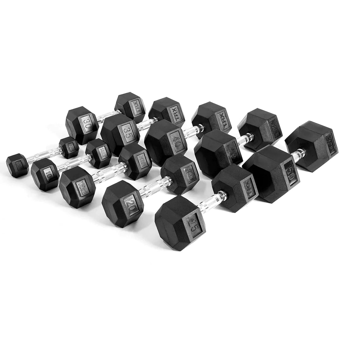 30lb Hex Rubber Dumbbell 1 Pair N791