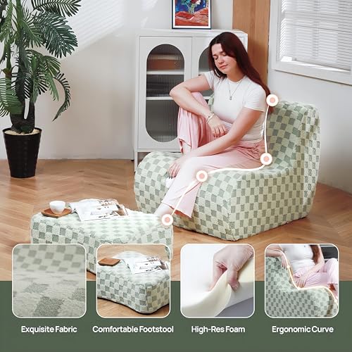 Checkerboard Fleece Bean Bag Chair H40363
