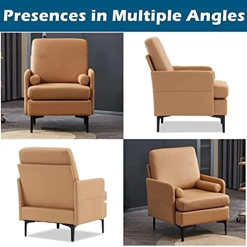 Rustic Accent Chairs Set of 2 Upholstered Armchairs X43046