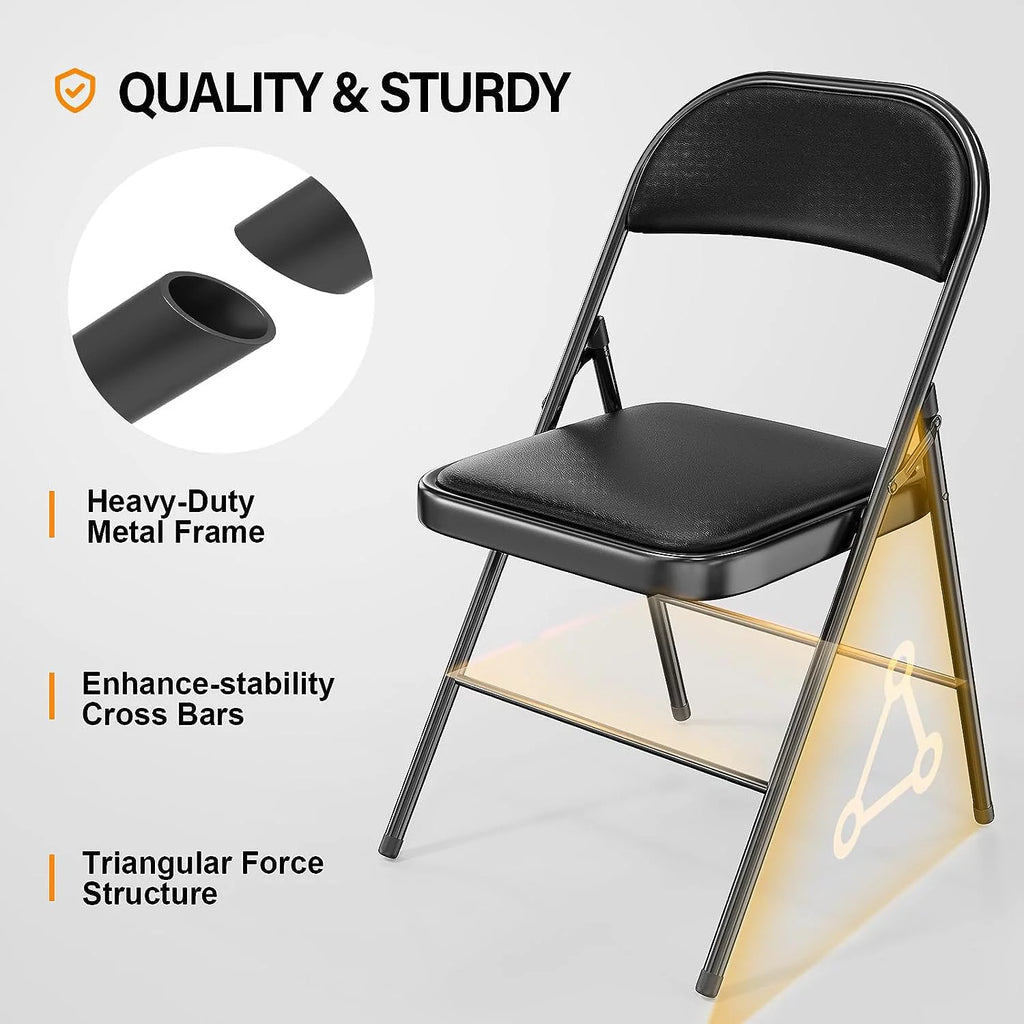 Black Set of 10 Folding Chairs J468