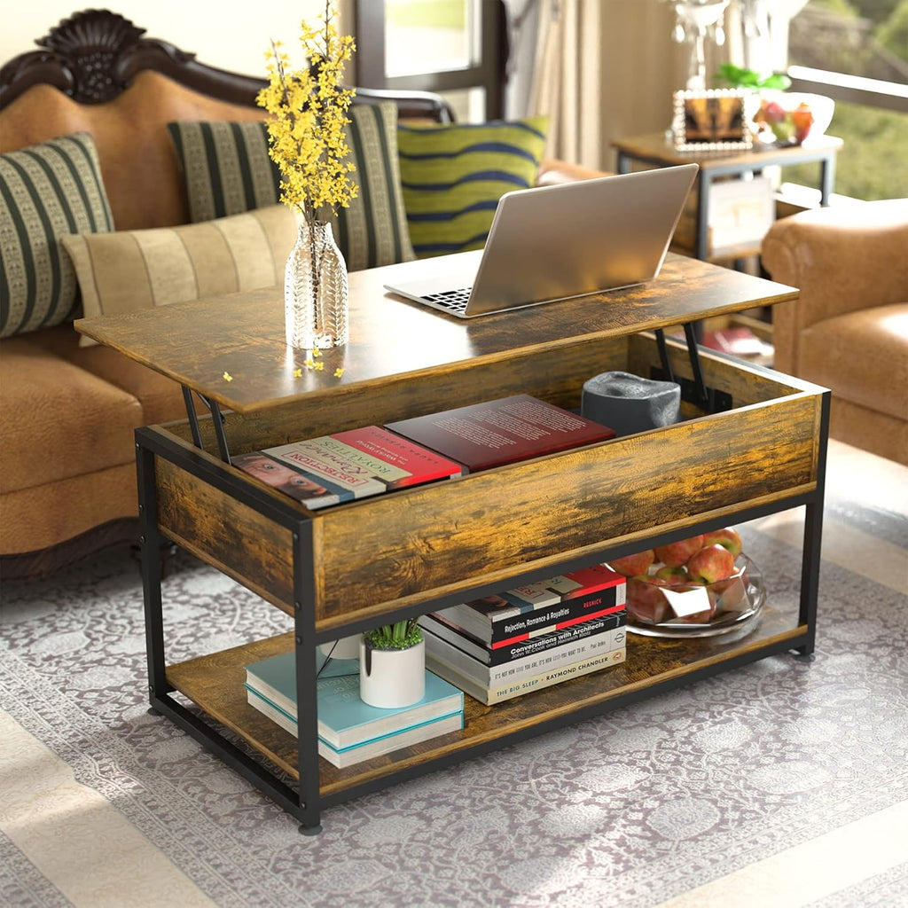 Lift Top Coffee Table with Storage Shelf X418369