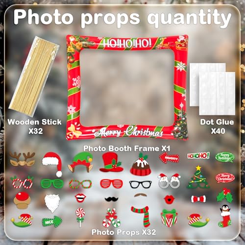 Christmas Photo Booth Props Inflatable Frame 32Pcs M1341