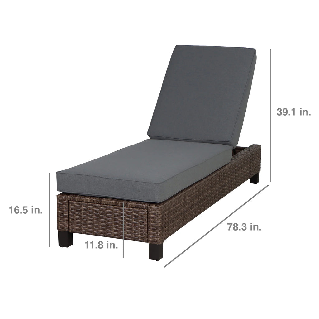 Gray Outdoor Chaise Lounge Chair Y8589