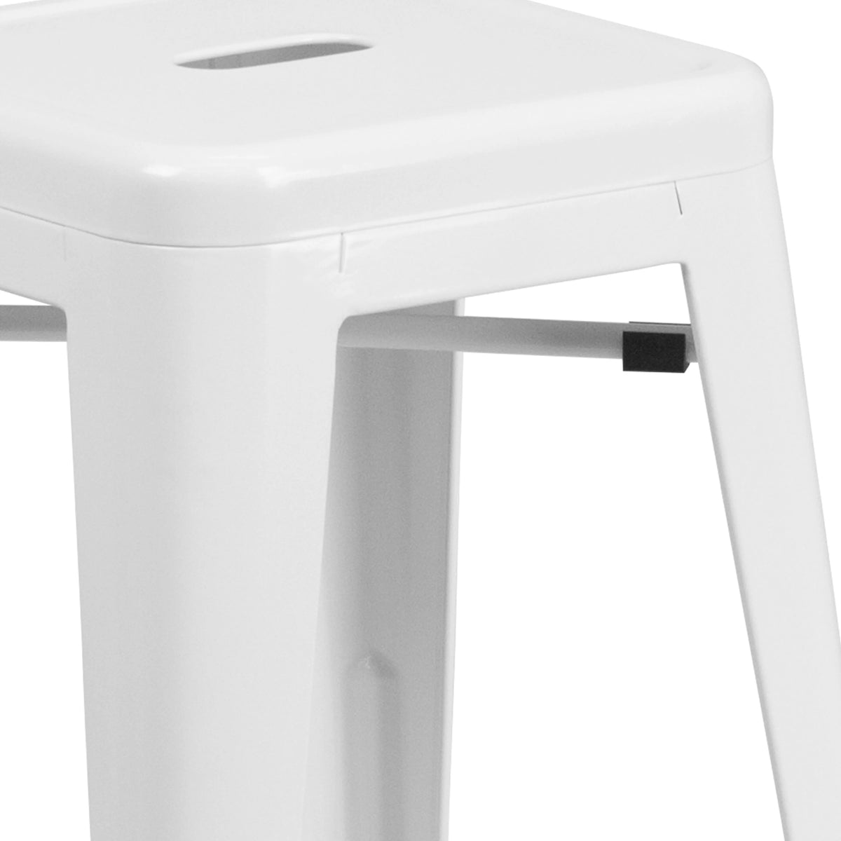 White 24" High Backless Metal Counter Height Stool B505694