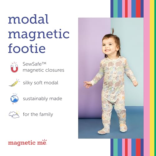 Soft Modal Baby Footie Pajamas with Magnetic Fastener B308