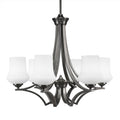6 Light Chandelier with Linen Glass E486