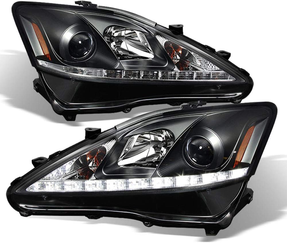 Black LED Projector Headlight Headlamps Left+Right A244