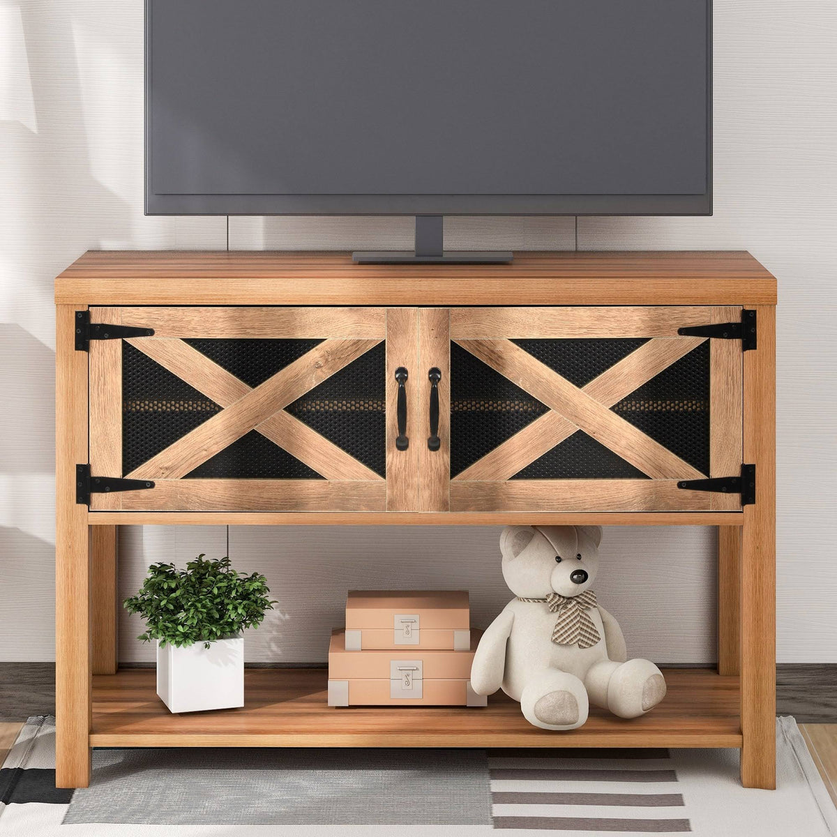 44x22 TV Stand Console with Storage and Shelf H294