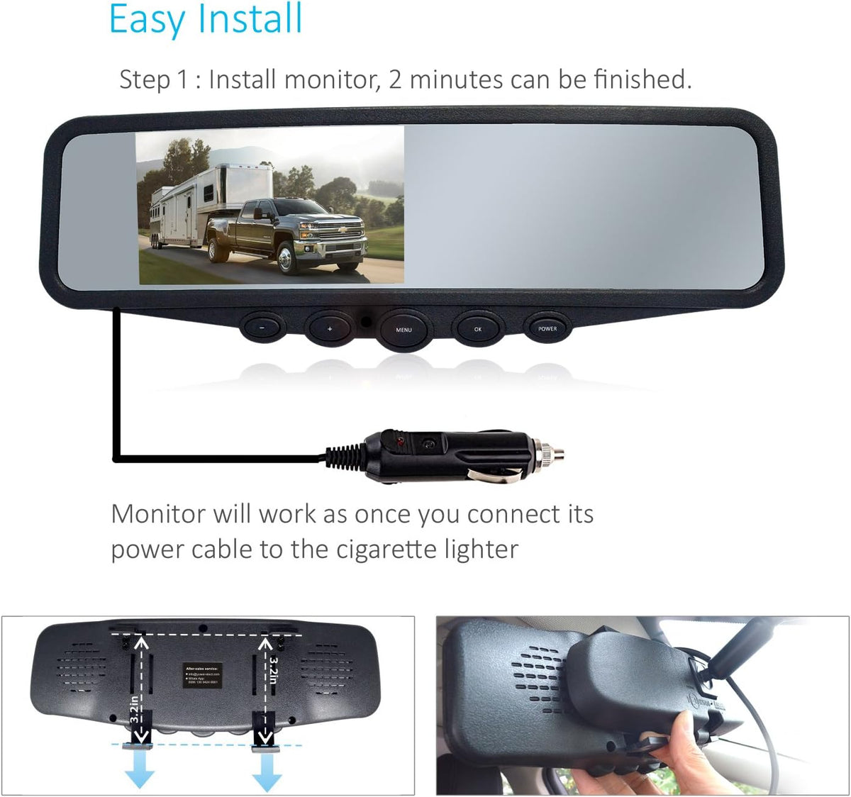 IP69K Waterproof Wireless Backup Camera System W843