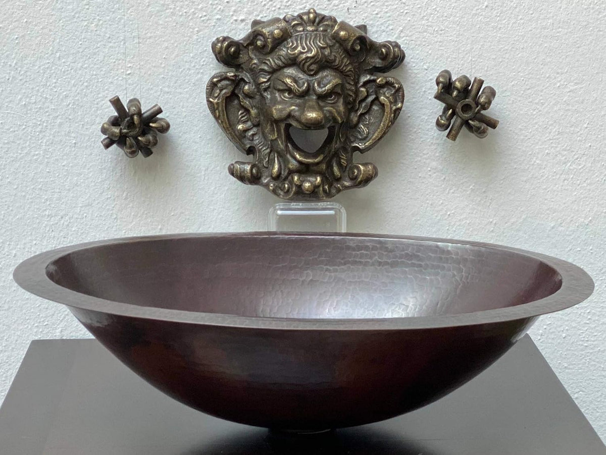 19 x 14 Oval Copper Bathroom Sink Hand Hammered Dual Mount X166