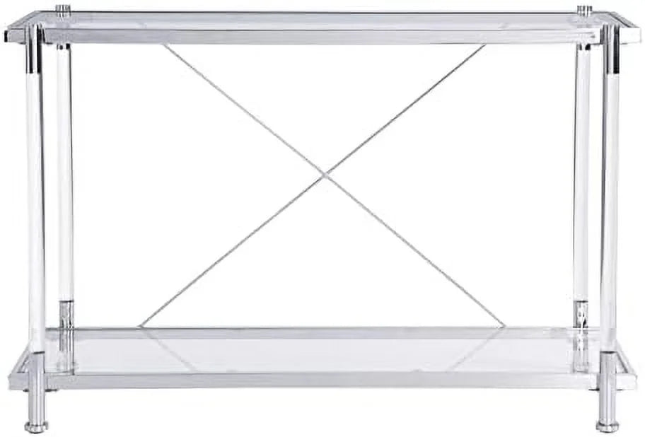 Console Sofa Table with Glass Tabletop and Acrylic Legs W308005