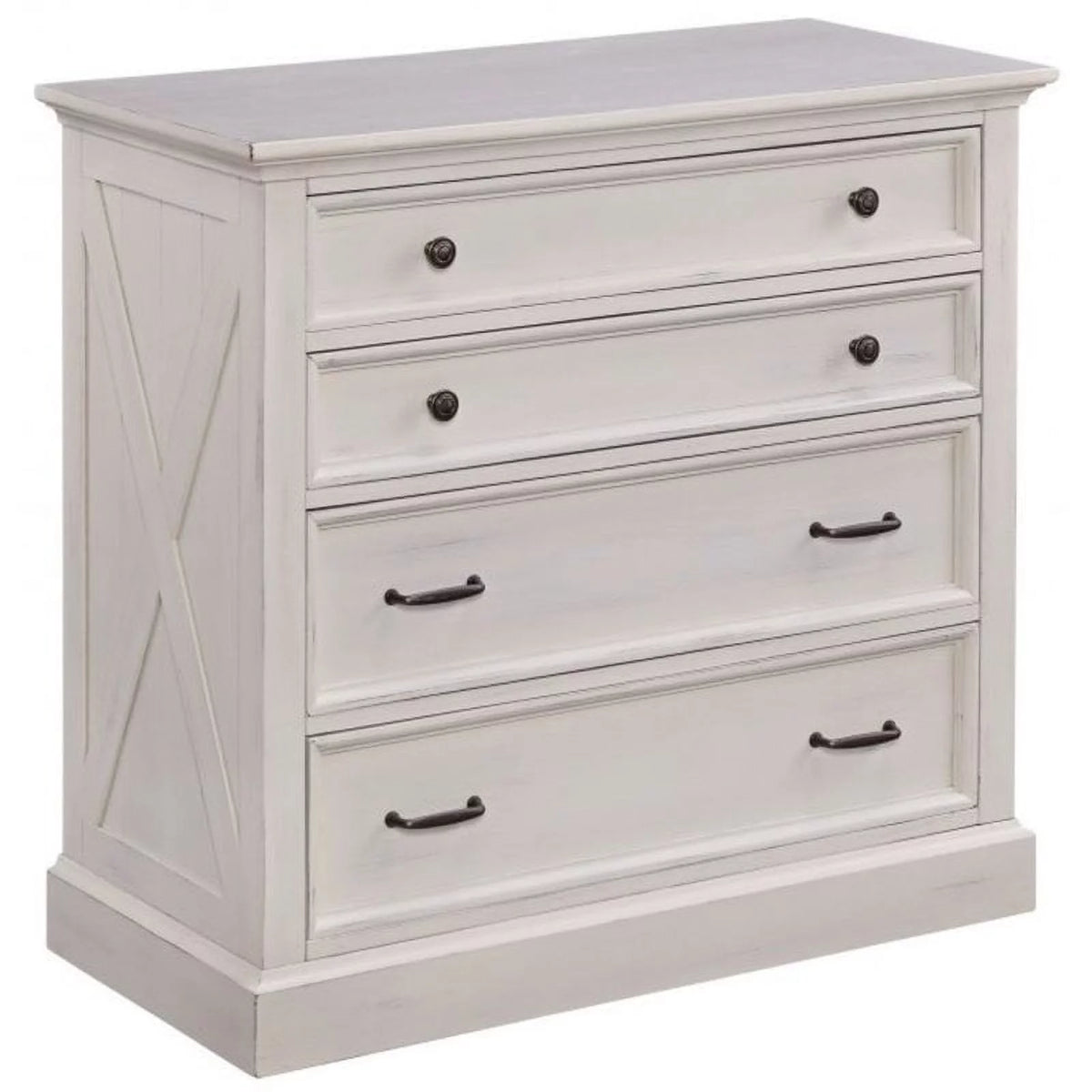 White 4 Drawer Wooden Chest Q327