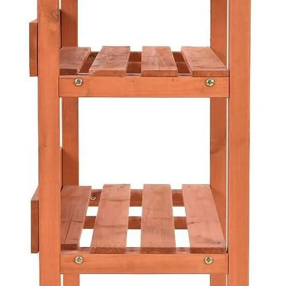 Wooden Potting Bench Work Station Table with Storage Shelf G587359