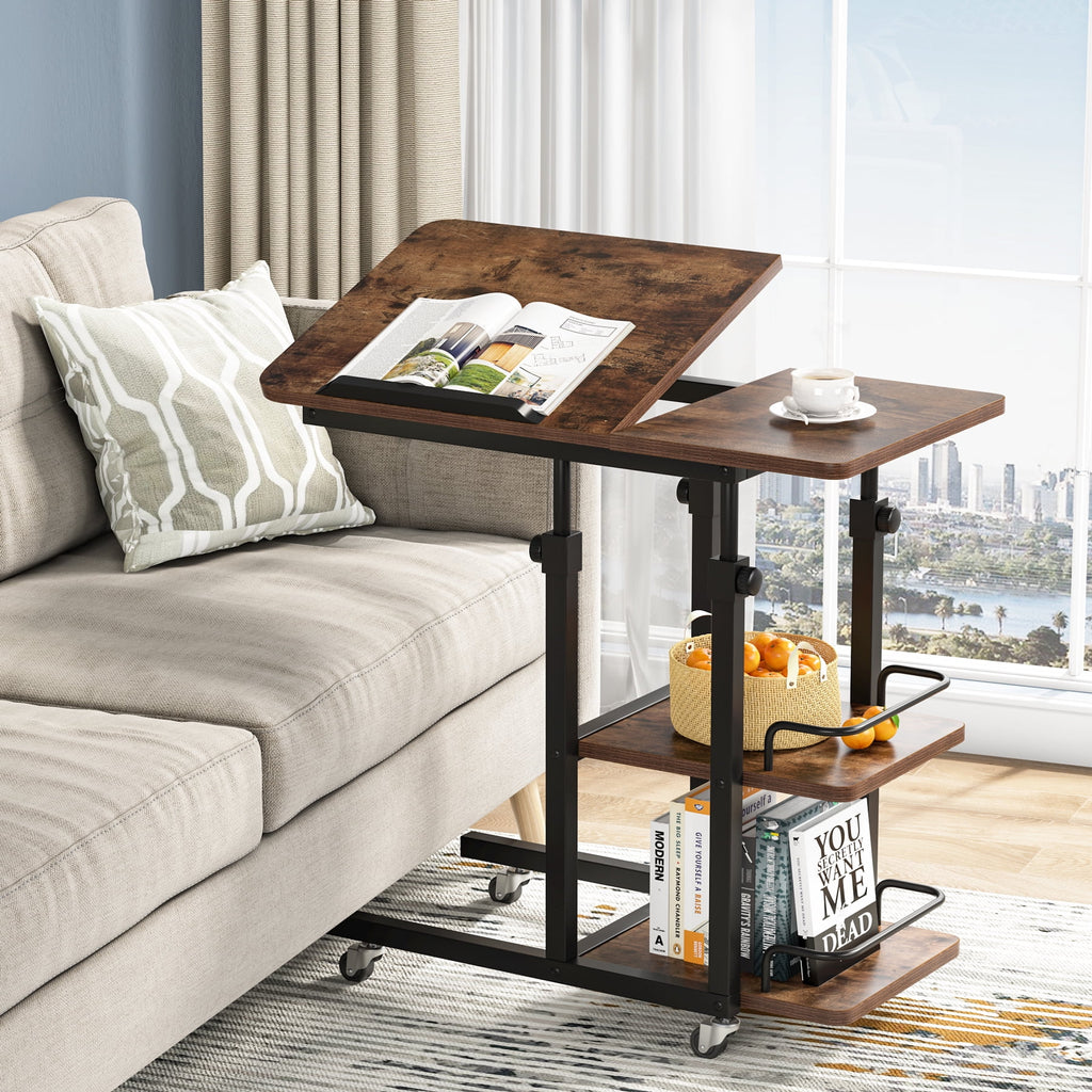 Height Adjustable C Table with Storage and Tiltable Drawing Board F597