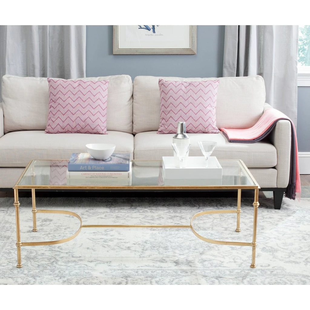 Gold Glass Top Coffee Table B5071