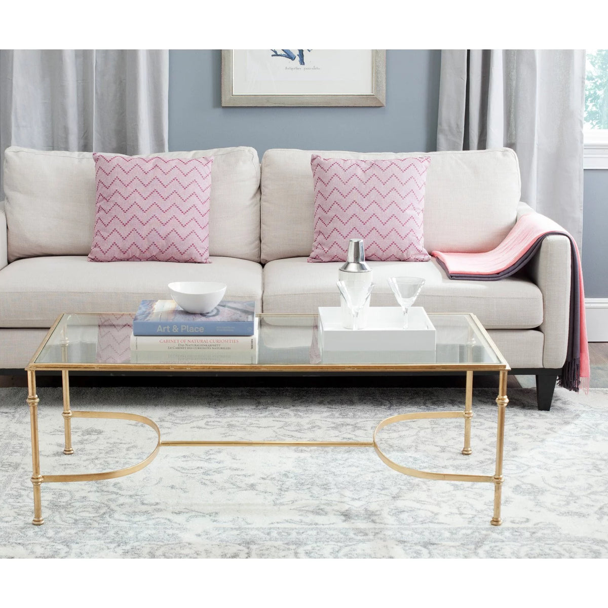 Gold Glass Top Coffee Table B5071