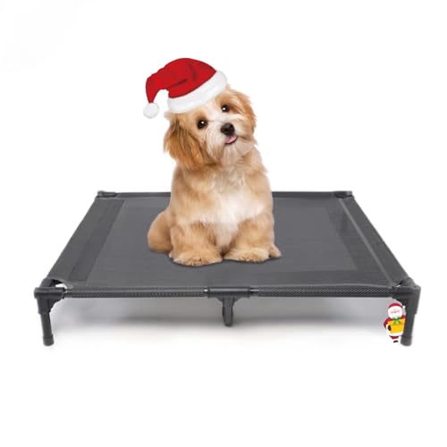 Elevated Dog Bed with Metal Frame, X-Large Grey O8317