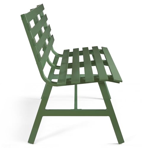 Blue Weatherproof Aluminum Outdoor Bench V577