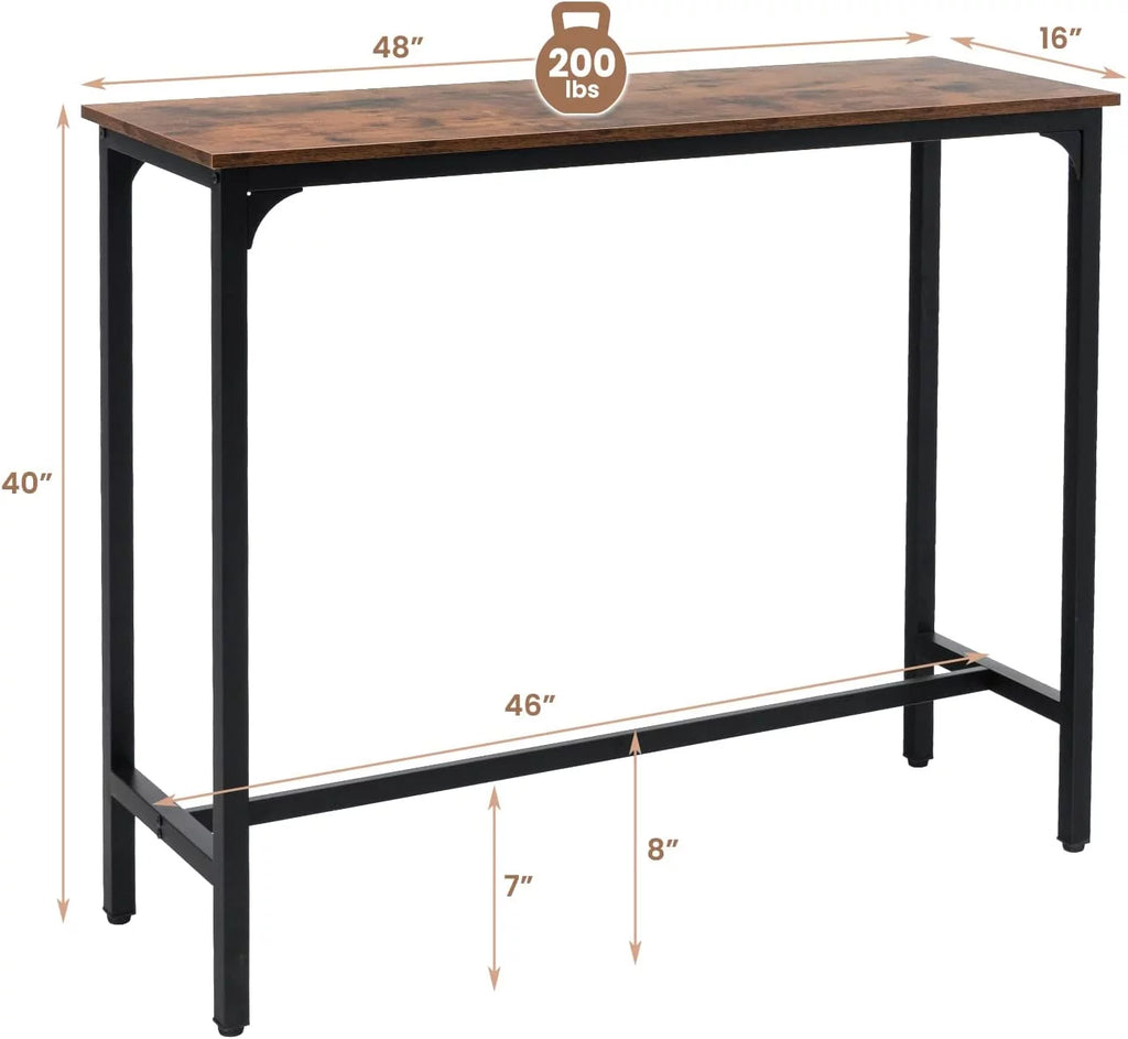 48" Narrow Rectangular Console Table with Steel Frame R70452