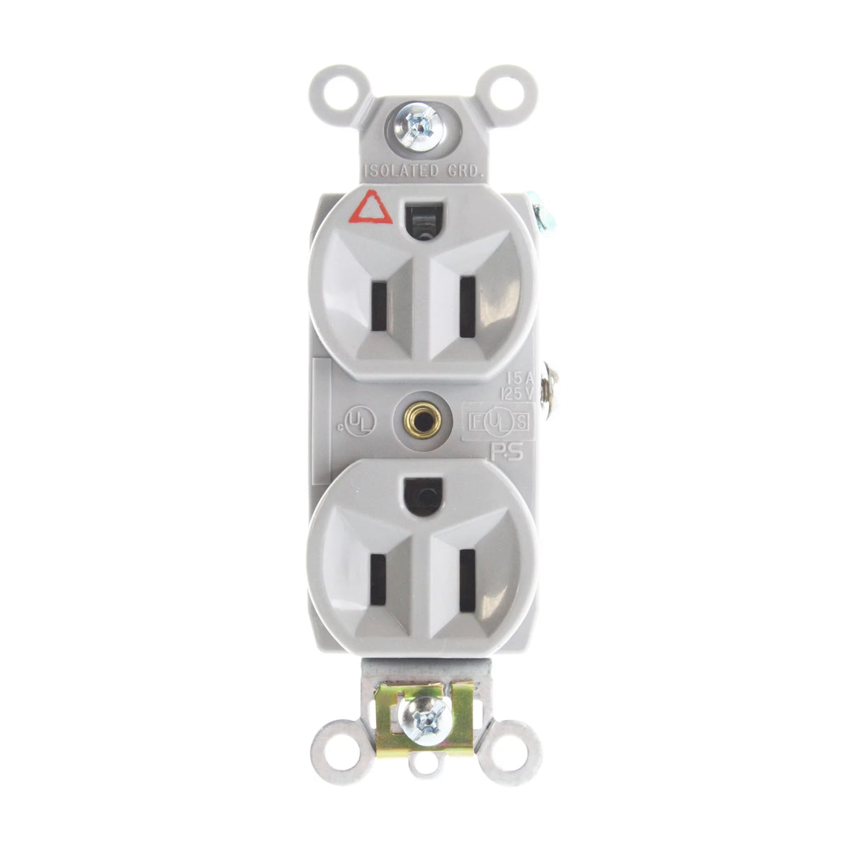 15A 120V Gray Isolated Ground Duplex Receptacle N519895