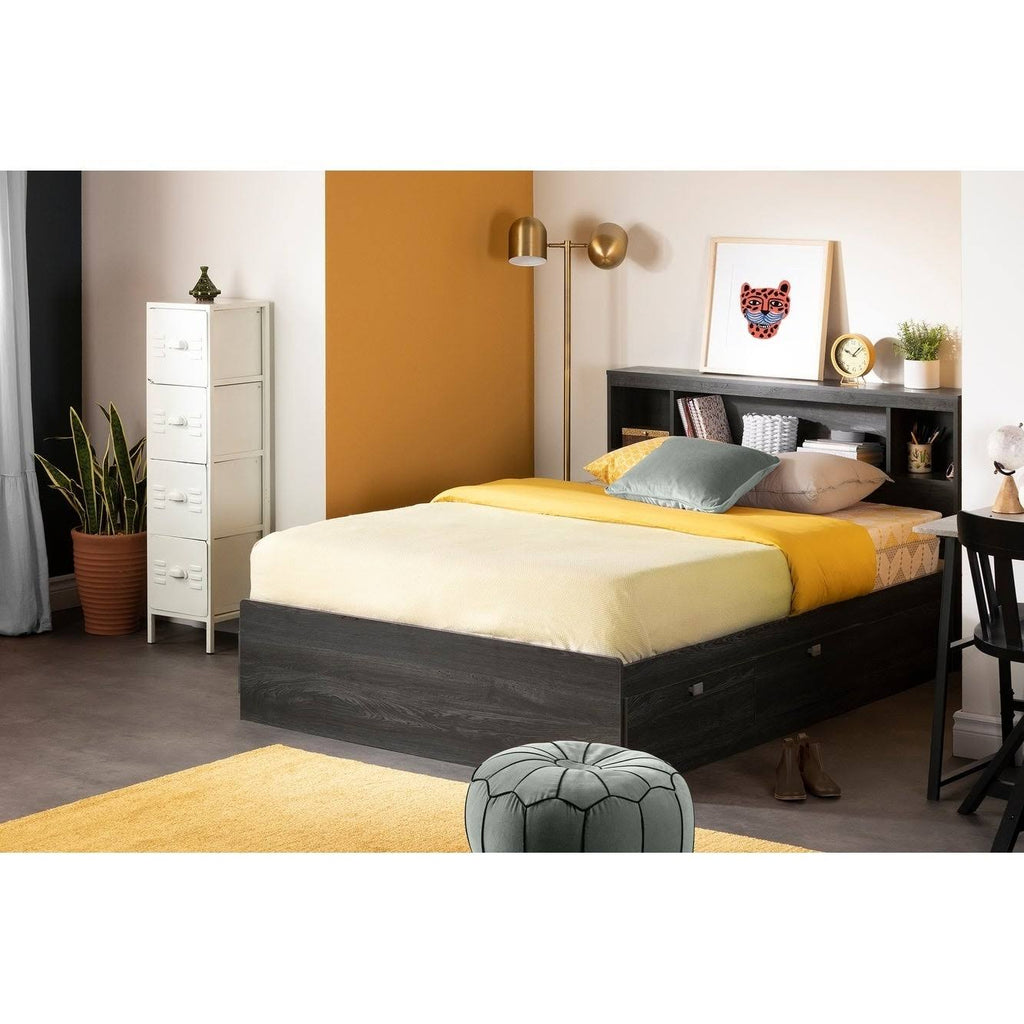White Full Bookcase Headboard U89815