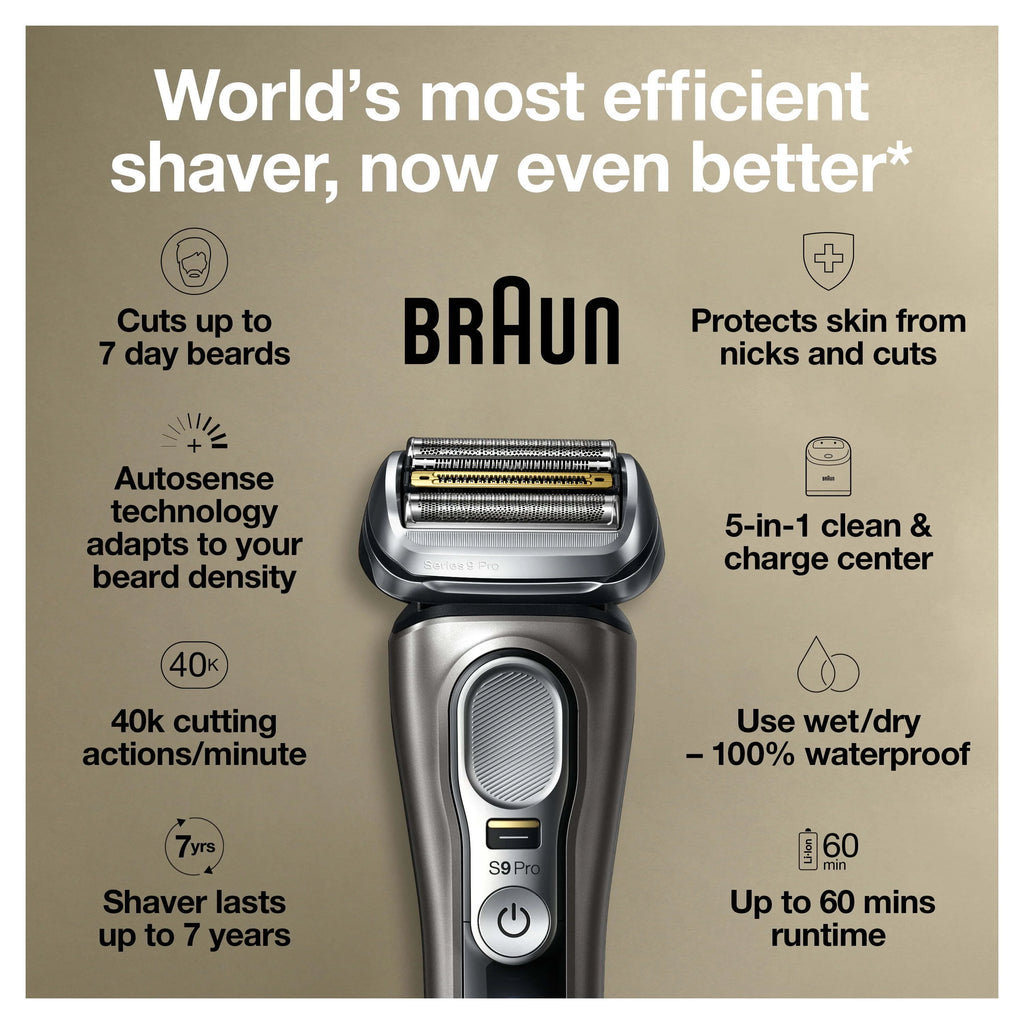 Rechargeable Wet Dry Electric Shaver with Clean Station Q927772