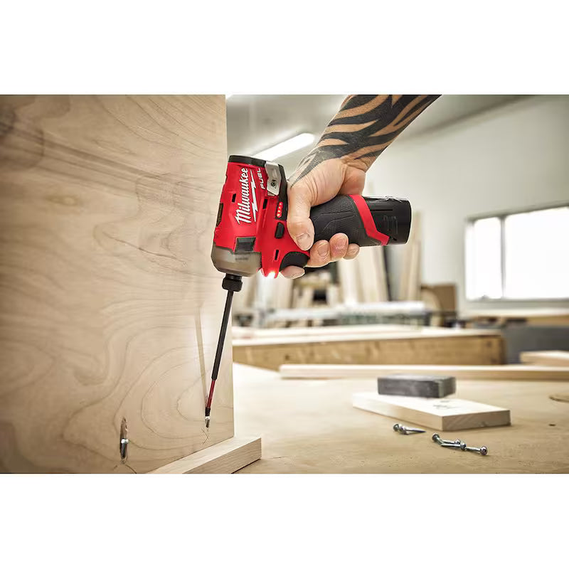 12V Lithium-Ion Brushless Cordless 1/4 in. Hex Impact Driver Kit with 2.0Ah Batteries Z674932