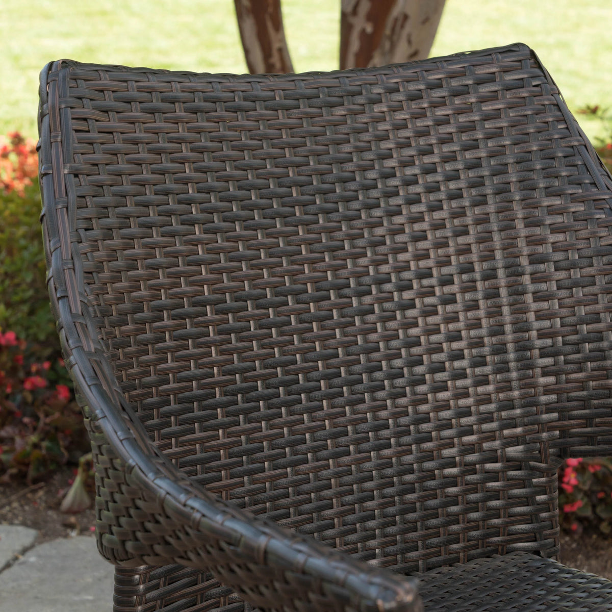 6 Piece Acacia Wood Dining Set with Wicker Stacking Chairs M446591
