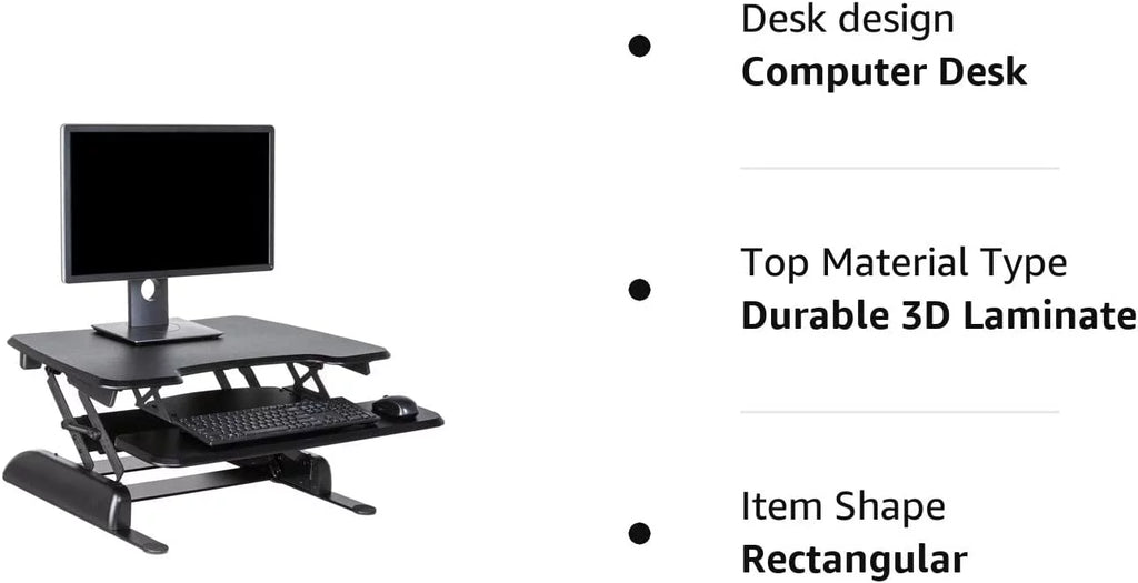 Adjustable 2-Tier Standing Desk Converter Black A642