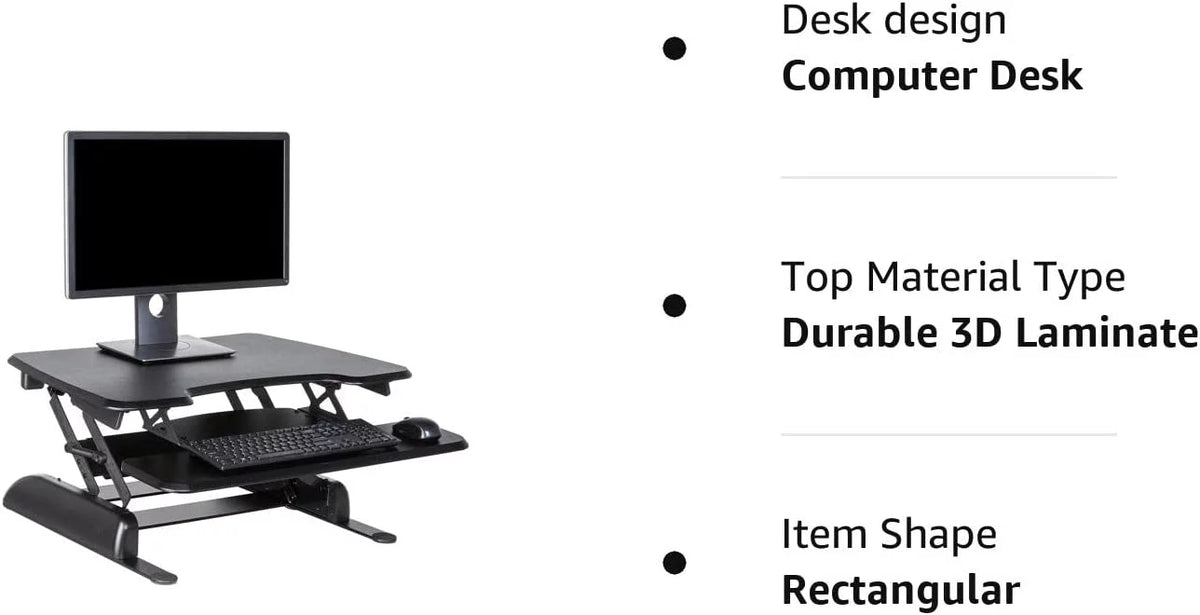 Adjustable 2-Tier Standing Desk Converter Black A642