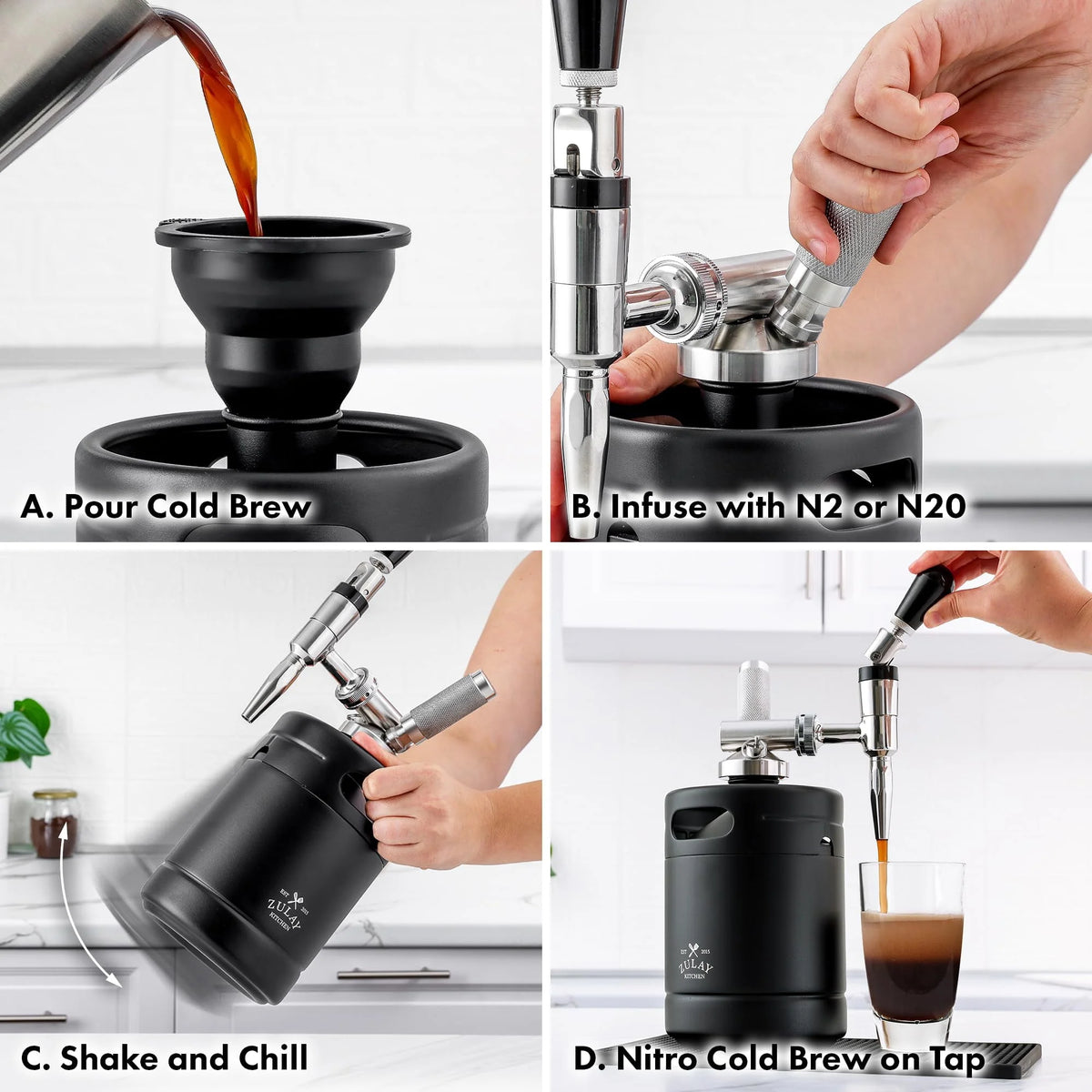 1 Gallon Cold Brew Coffee Maker with Glass Pitcher and Mesh Filter J460860