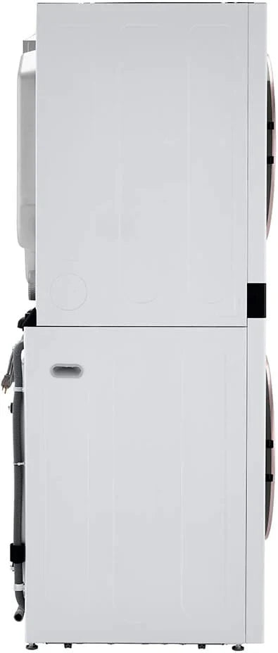 White Front Load Washer & Dryer Stacked Unit N63032
