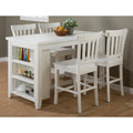 Solid Pine 60" Counter Height Table with 3 Shelf Storage C399
