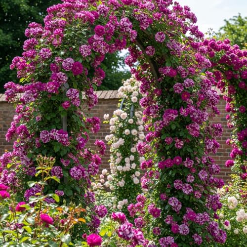 Climbing Rose Live Plant 5-9" Tall Purple Striped W941591