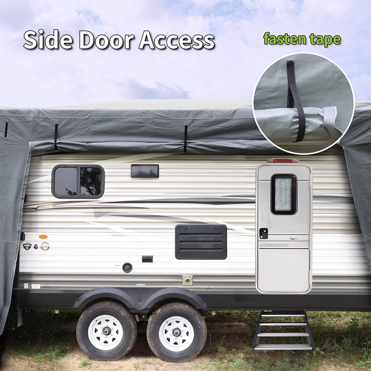 Travel Trailer Cover with Quick Side Door Access U114754