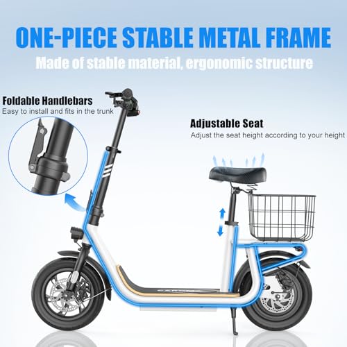 800W/1200W Electric Scooter with Seat, 48V Battery, Foldable C7458