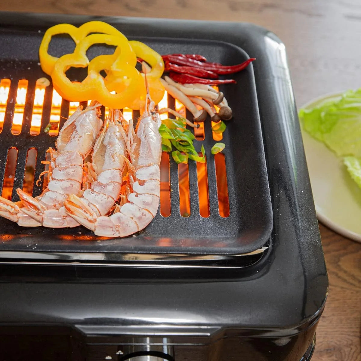 Electric Smokeless Indoor Infrared BBQ Grill with Non-Stick Grate and Drip Tray, Black F93214