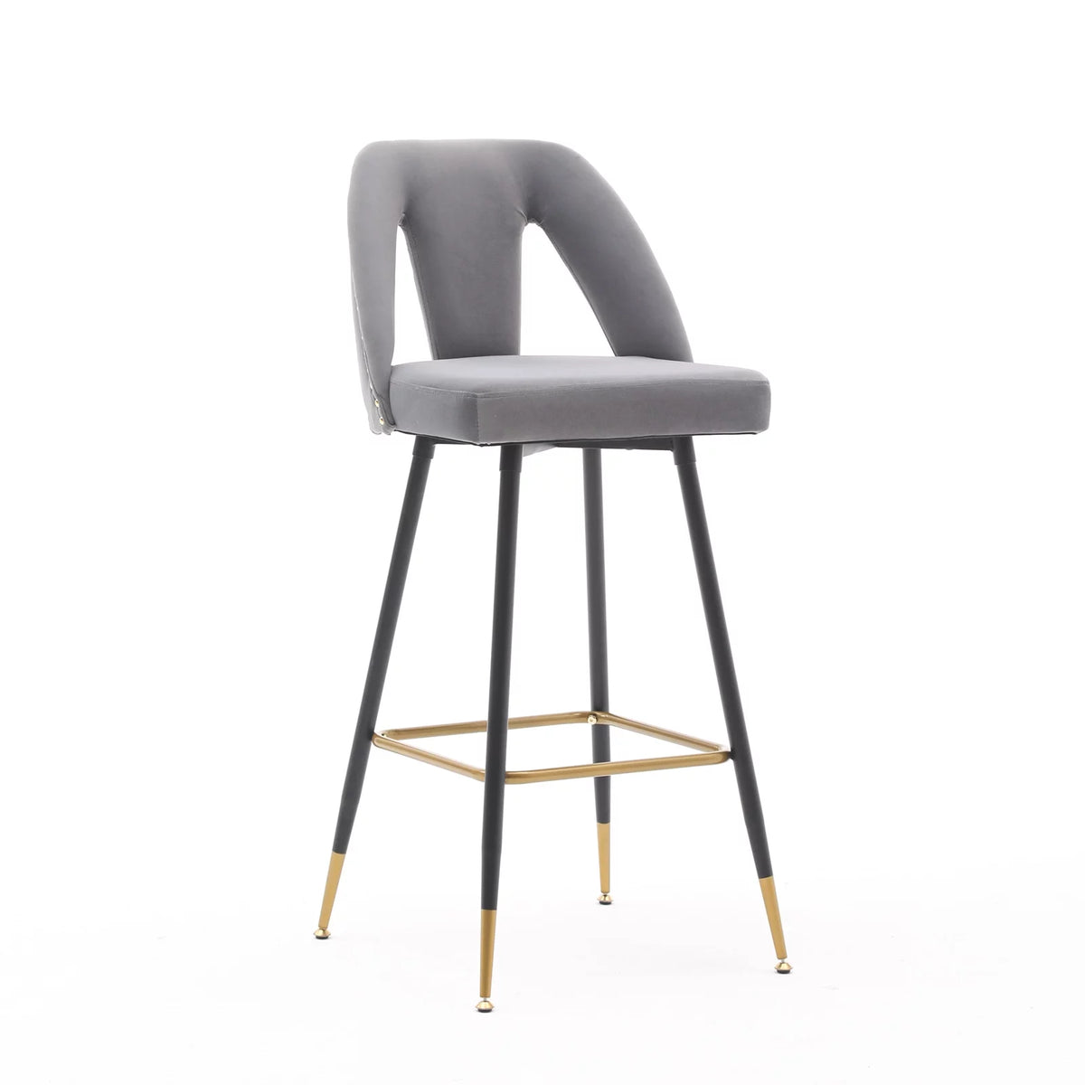 Velvet Upholstered Bar Stools with Back 30 inch Seat Height Set of 4 U190242