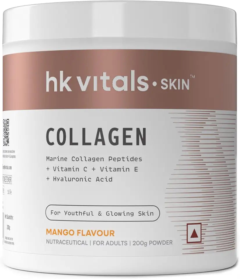 Marine Collagen Powder with Biotin Vitamin C E Sodium Hyaluronate Mango 200 g D401