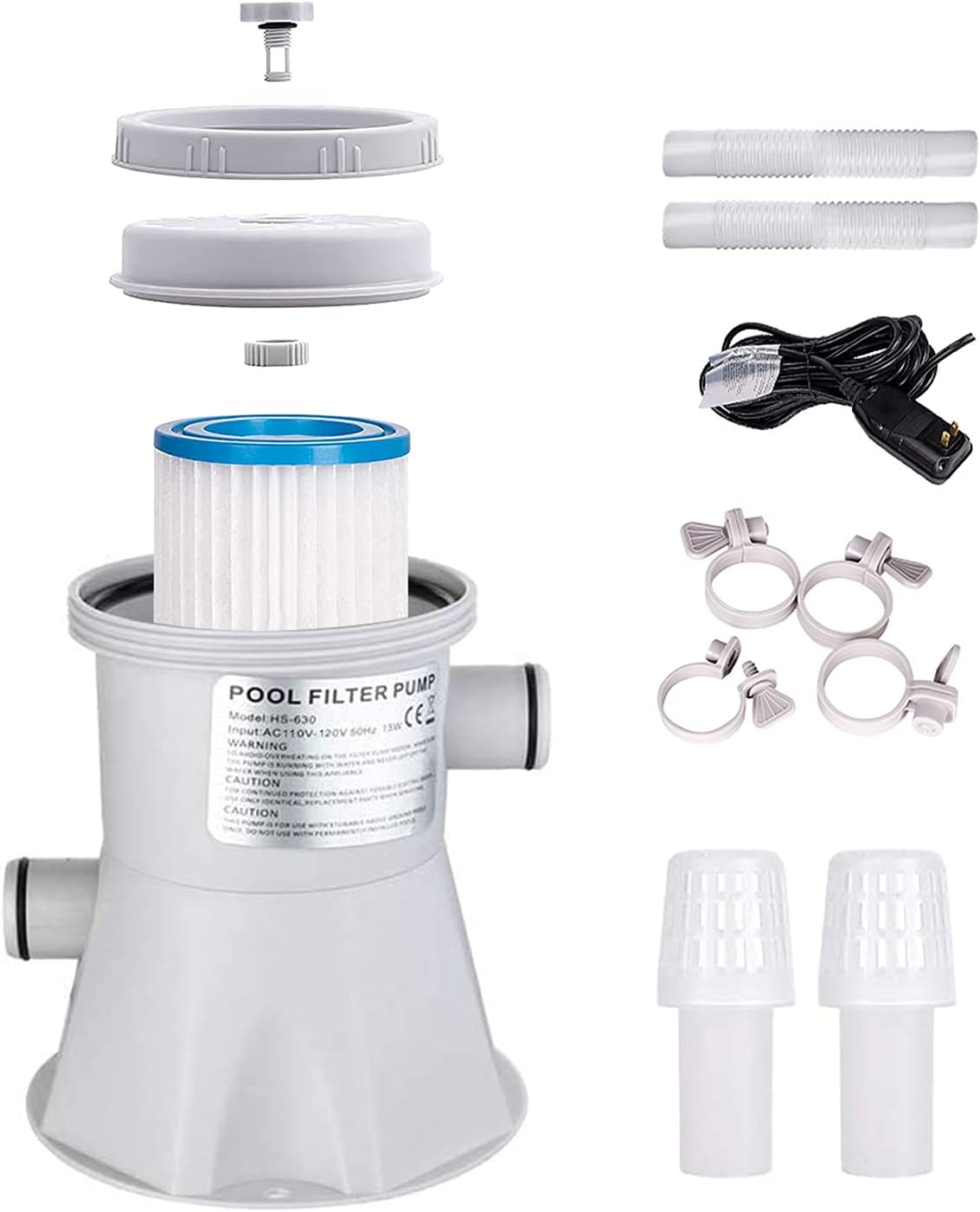 1000GPH Above Ground Pool Filter Pump with Cartridge H540