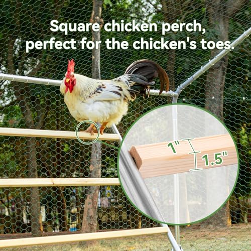 Metal Chicken Coop with Anti-Rust Steel & Waterproof Cover O734218