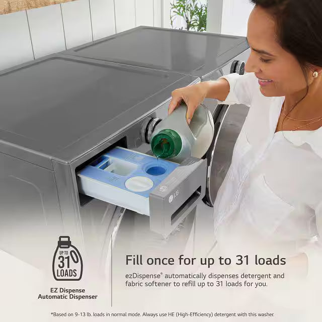 4.5 cu. ft. Stackable Smart Front Load Washer in Graphite Steel B7525