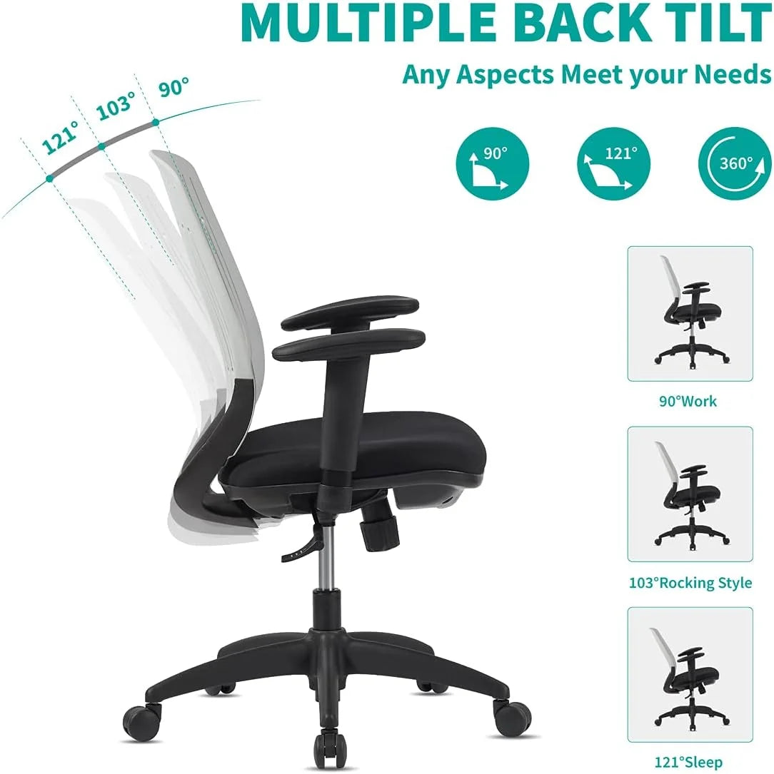 Gray Ergonomic Office Chair with 2D Armrest D809