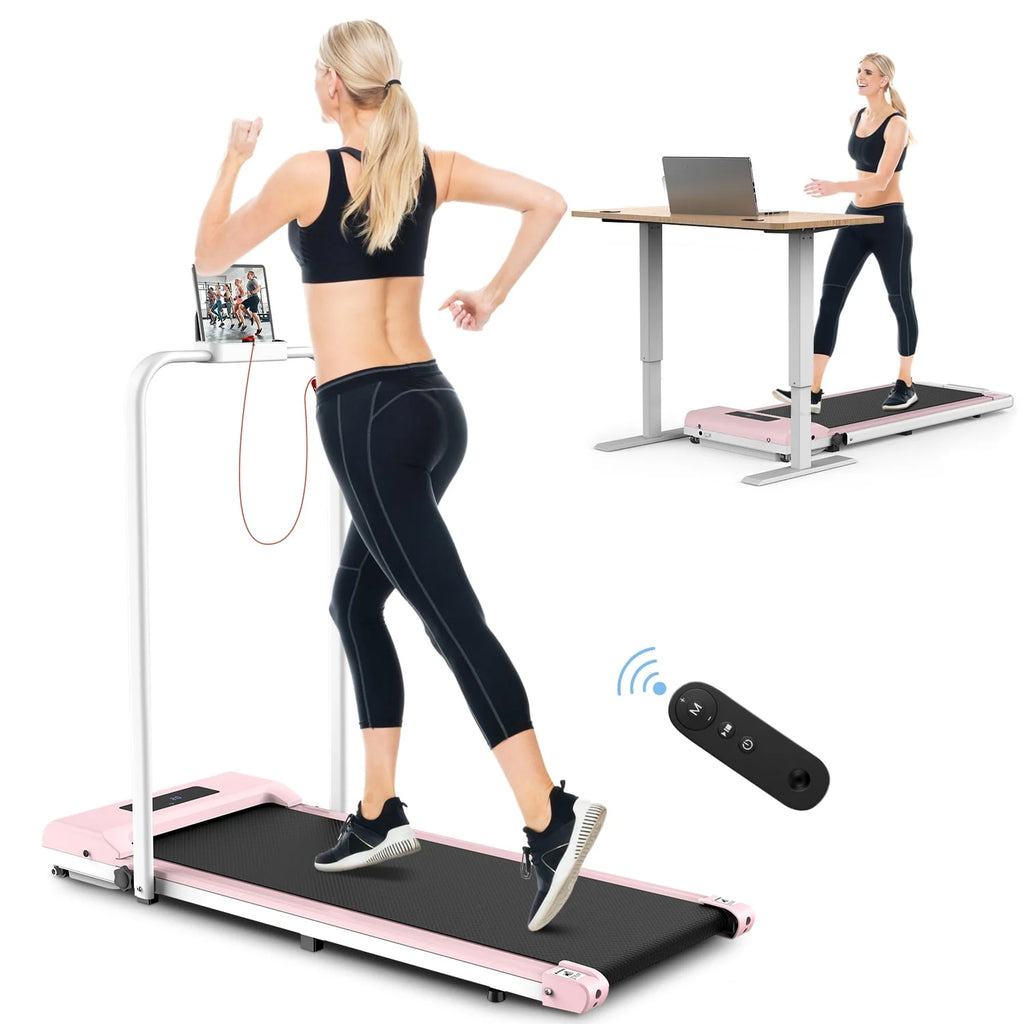 2 in 1 Folding Treadmill 265 lbs Gray G448434